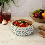 Wooden Multipurpose Bowl-White Peacock - The Decor Mart