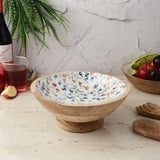 Wooden Pedestial Platter-Spring Meadow - The Decor Mart