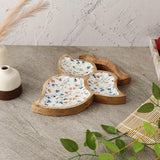 Wooden Tri Leaf Serving Platter - Spring Meadow - The Decor Mart
