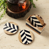 Wooden Chevron Coaster- Set Of 4 - The Decor Mart