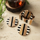 Wooden Retro Coaster- Set Of 4 - The Decor Mart