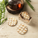 Wooden Trine Coaster- Set Of 4 - The Decor Mart