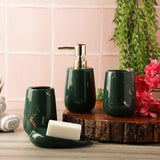 Modern Bath Accessory Set- Green - The Decor Mart