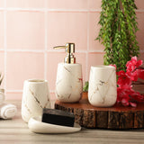 Modern Bath Accessory Set- White - The Decor Mart