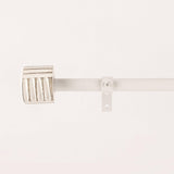 Linear White Distressed Finial Extendable Single Curtain Rod White 19MM (Hardware Included) - The Decor Mart