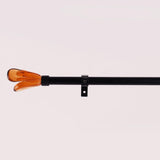 Brown Tulip Finial Extendable Curtain Rod Black 19MM (Hardware Included) - The Decor Mart