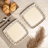 Ceramic Oblong Tribal Art Dinner Plate- Set Of 2 - The Decor Mart