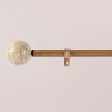 Tesla Mother Of Pearl Extendable Curtain Rod Beige 25MM (Hardware Included) - The Decor Mart 