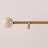 Tesla Mother Of Pearl Extendable Curtain Rod Beige 25MM (Hardware Included) - The Decor Mart