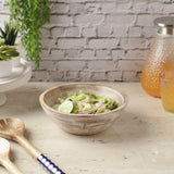Wooden Salad Bowl Distressed White - The Decor Mart