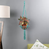 Macrame Bohemian Hanging Planter- Blue - The Decor Mart
