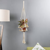 Macrame Bohemian Hanging Planter- White - The Decor Mart