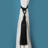 Curtain Tie Back (Black)- Set of 2 - The Decor Mart