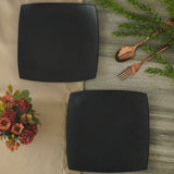 Black Ceramic Square Dinner Plates- Set of 2