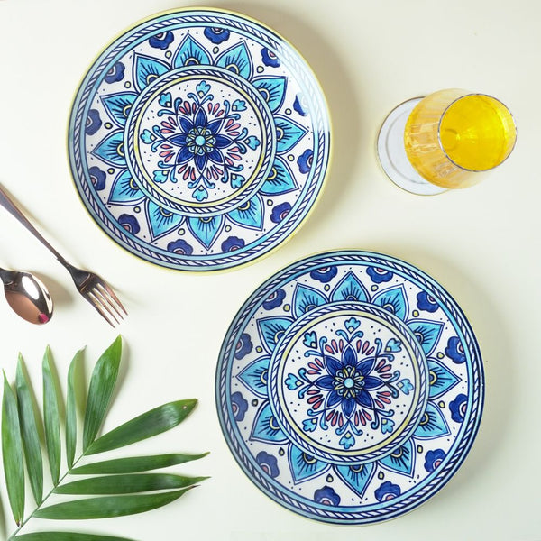 Ceramic Blue Mandala Dinner Plates- Set of 2