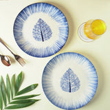 Ceramic Imprint leaf Dinner Plate- Set of 2