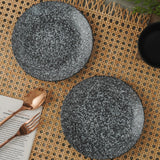 Marble Finished Ceramic Dinner Plates- Set of 2