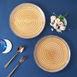Brown Swirl Ceramic Dinner Plates- Set of 2