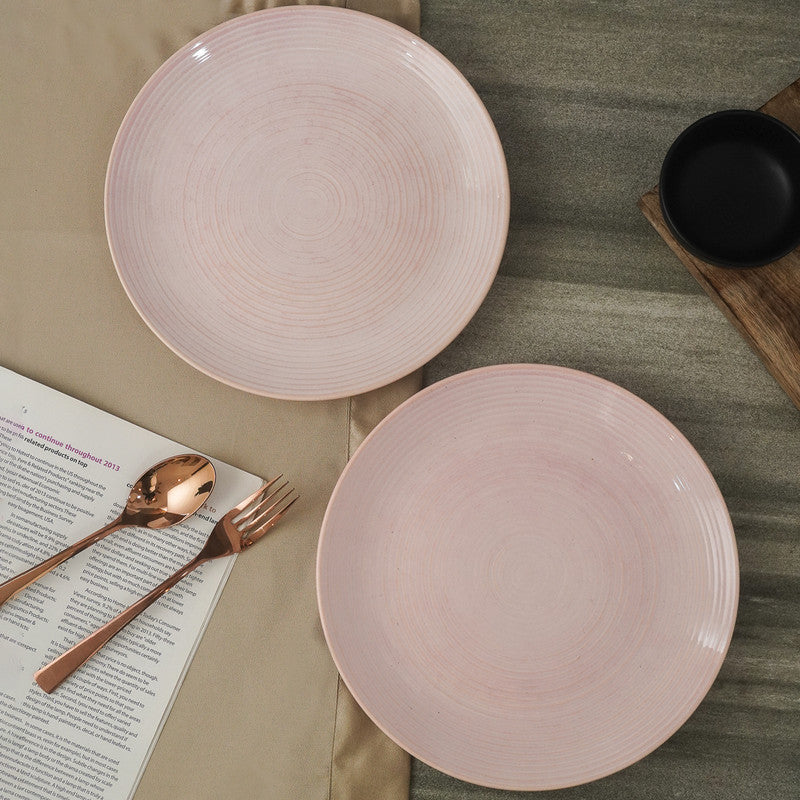 Pink Swirl Ceramic Dinner Plates- Set of – The Decor Mart