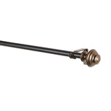 Typho Brass Metal Finial Extendable Curtain Rod Black 19MM (Hardware Included) - The Decor Mart