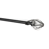 Glass Lantern Finial Extendable Curtain Rod Black 25MM (Hardware Included) - The Decor Mart