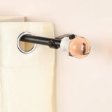 Coral Glass Finial Extendable Curtain Rod Black 19MM (Hardware Included) - The Decor Mart