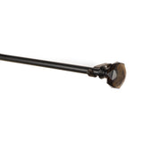 Tesla Glass Finial Extendable Curtain Rod Black 19MM (Hardware Included) - The Decor Mart