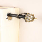 Gold Bullet Finial Extendable Curtain Rod Black 25MM (Hardware Included) - The Decor Mart