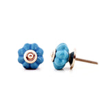 Blue Sculpted Drawer Knob- Set Of 4 - The Decor Mart