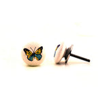 Yellow Butterfly Drawer Knob- Set Of 4 - The Decor Mart