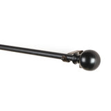Ross Grey Metal Finial Extendable Curtain Rod Black 19MM (Hardware Included) - The Decor Mart