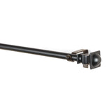 Metal Half Round Finial Extendable Curtain Rod Black 19MM (Hardware Included) - The Decor Mart