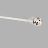 Mughal Ceramic Finial Extendable Curtain Rod White 19MM (Hardware Included) - The Decor Mart