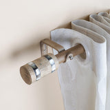 MOP & Wood Blend Finial Extendable Curtain Rod Brown 19MM (Hardware Included) - The Decor Mart