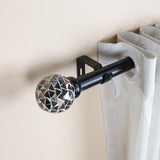 Antique Glass Finial Extendable Curtain Rod Black 25MM (Hardware Included) - The Decor Mart