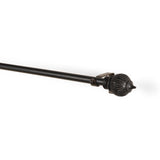 Conch Wood Finial Extendable Curtain Rod Black 19MM (Hardware Included) - The Decor Mart