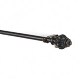 Epitome Wood Finial Extendable Curtain Rod Black 25MM (Hardware Included) - The Decor Mart