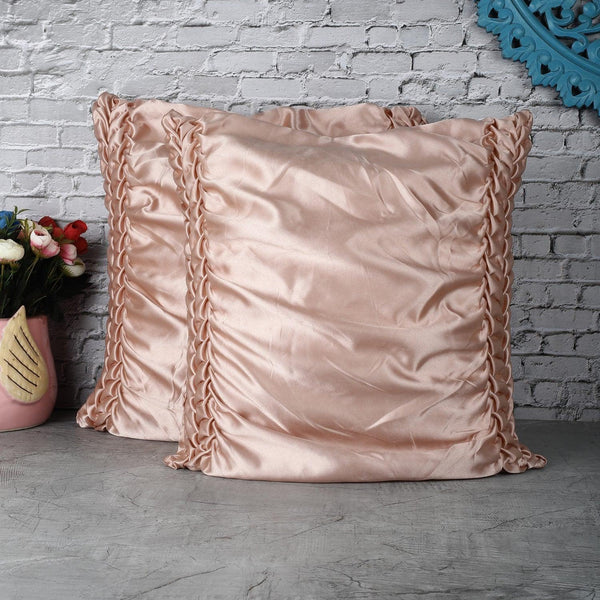 Princess Satin Cushion Cover- Pink (Set of 2) - The Decor Mart 