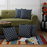 Cotton Two Way Printed Cushion Cover- Blue (Set of 5) - The Decor Mart