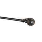 Mughal Metal Wood Blend Finial Extendable Curtain Rod Black 25MM (Hardware Included) - The Decor Mart
