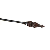Regalia Wooden Finial Extendable Curtain Rod Black 19MM (Hardware Included) - The Decor Mart