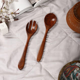 Burnt wood Serving Spoon- Set Of 2 - The Decor Mart