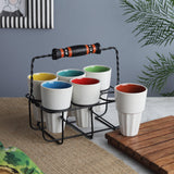 Ceramic Kullad With Stand- Set of 6 - The Decor Mart