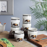 Ceramic Kullad- Elephant (Set of 6) - The Decor Mart