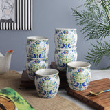 Ceramic Kullad- Floral(Set of 6) - The Decor Mart