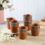 Ceramic Mandana Art Kullad- Brown (Set of 6)