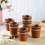 Ceramic Handpainted Kullad- Brown (Set of 6)