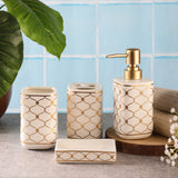 Ceramic Mesh Bath Accessory Set- White