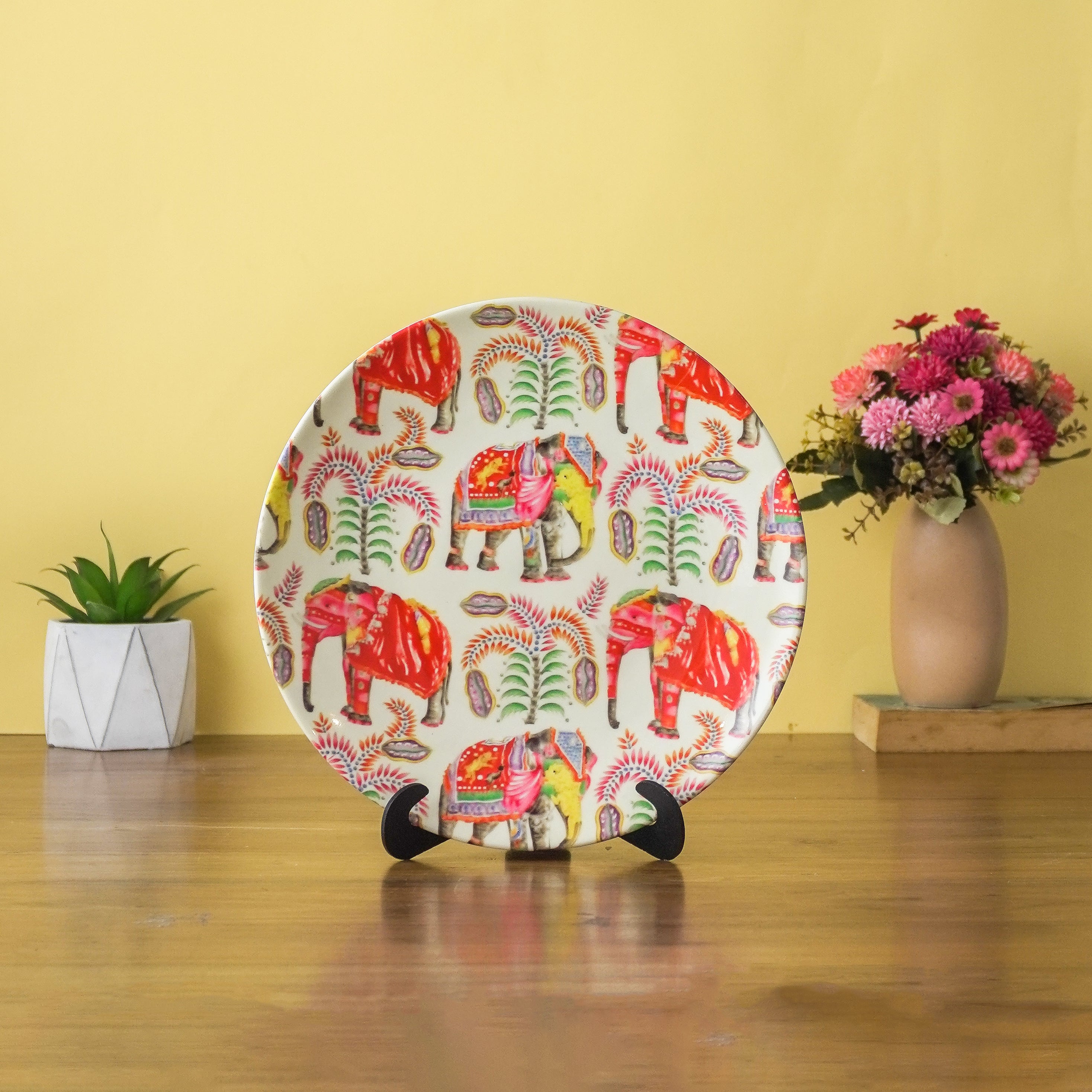 Colourful Elephant Wall Plate The Decor Mart