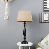 Antique Black Wood Table Lamp With Shade (Bulb Included) - The Decor Mart